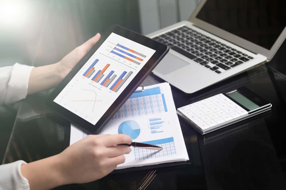 Graph showing projected expenses and income in a financial forecast